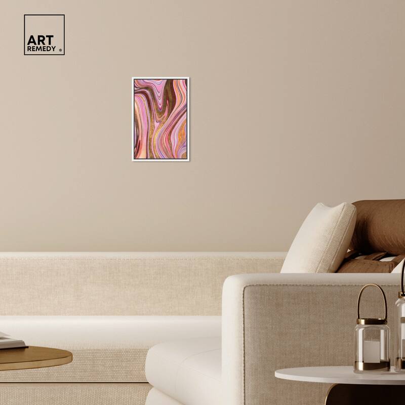 Art Remedy Doll Memories - Pink Geode Framed Mineral, Agate & Geode 1 Piece Canvas Wall Art