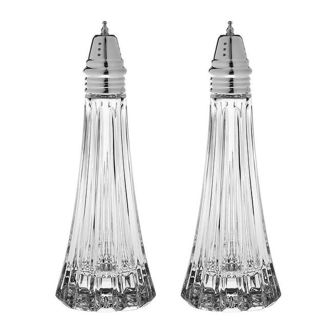 Cut Crystal Salt & Pepper Shaker Set- 7.5" Height-Majestic Gifts Inc. - 7.5" Height