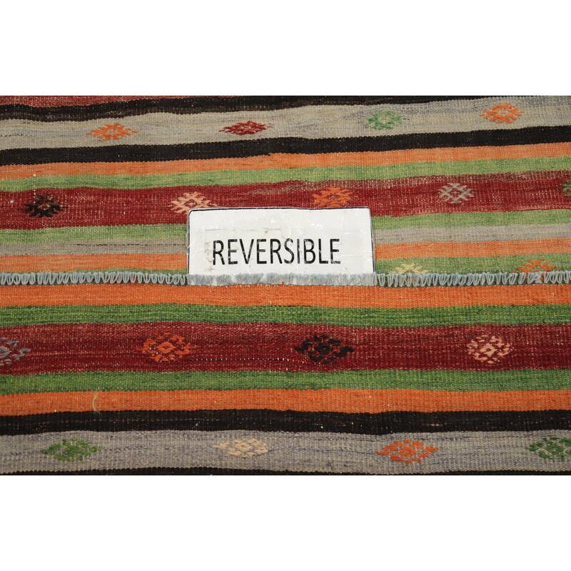Hand Woven Oriental 100% Wool Carpet Southwestern Tribal Multi-Colored Kilim Area Rug - 10' 6'' X 6' 3''