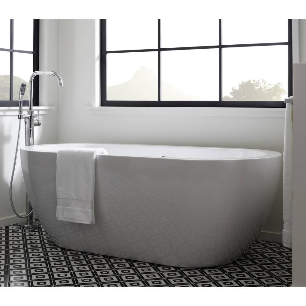 Miseno MNO6030SFSO 59" Free Standing Acrylic Soaking Tub with Center