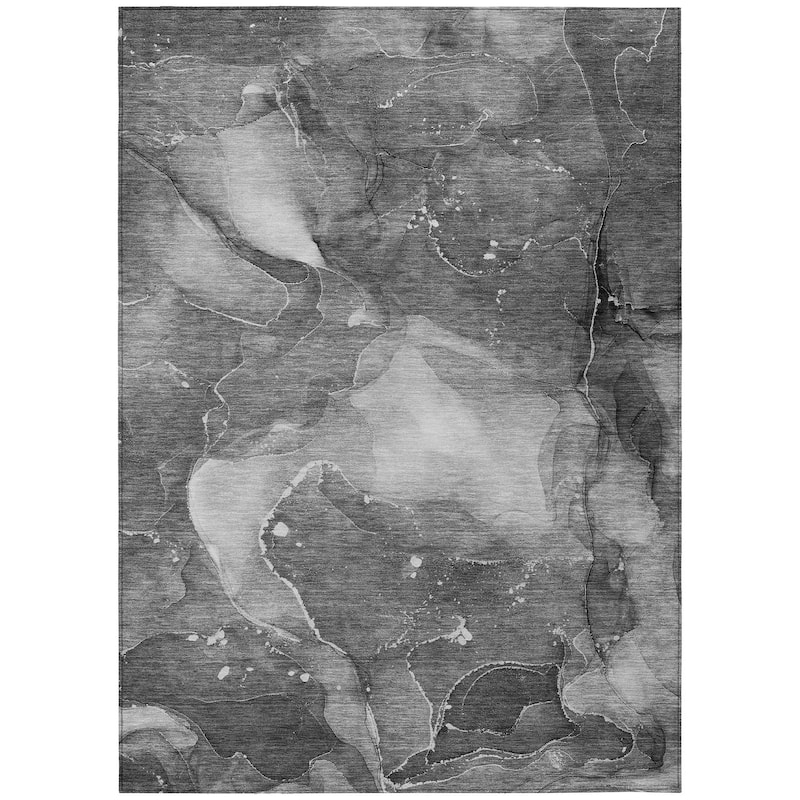Machine Washable Indoor/ Outdoor Abstract Chantille Rug