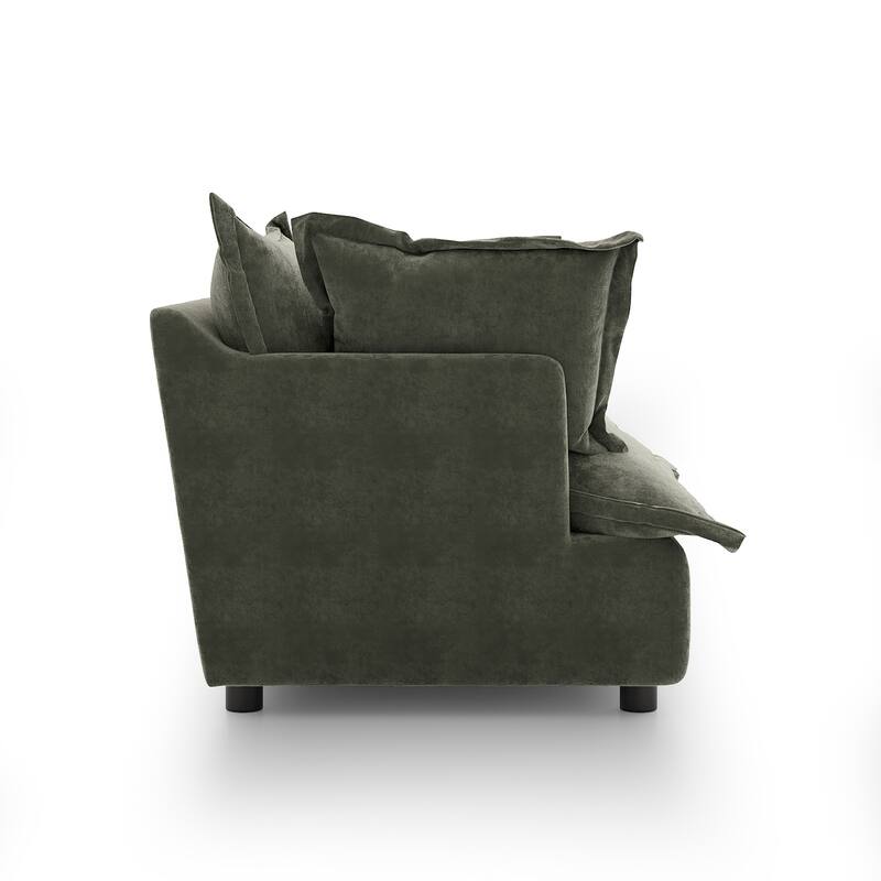 80"W Upholstered Chenille Comfy Cloud Couch Modular Sectional Sofa