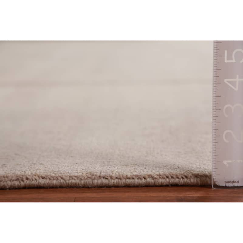 Hand Knotted Oriental 100% Wool Carpet Modern Solid Brown Gabbeh Area Rug - 14' 2'' X 10' 3''