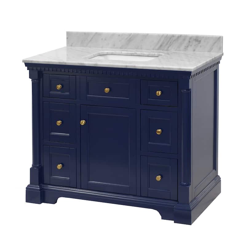 KitchenBathCollection Sydney 42" Bathroom Vanity with Carrara Marble Top