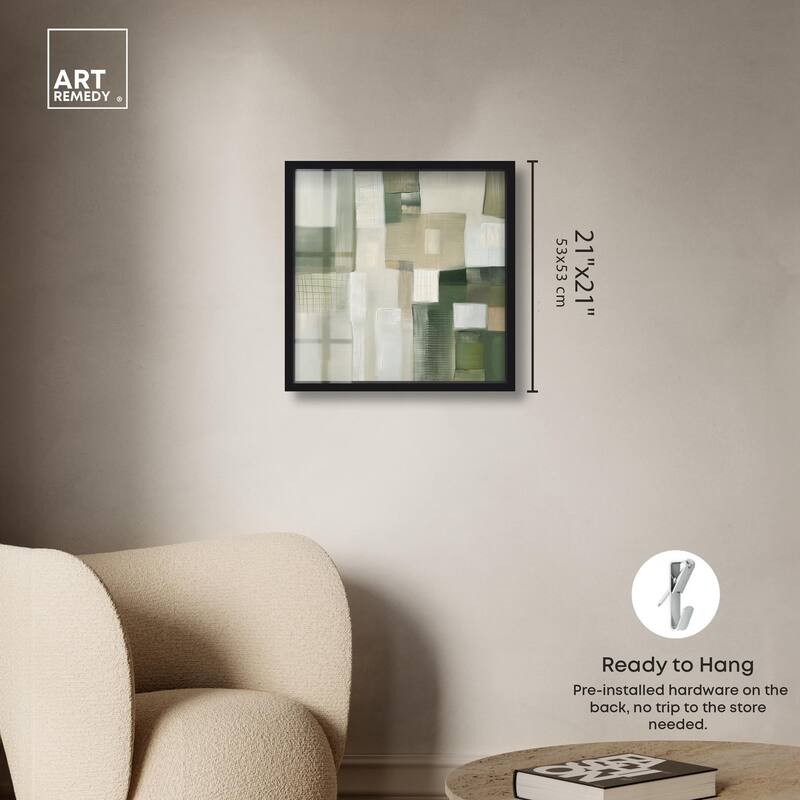 Pale Jade Green II Shadowbox by Art Remedy