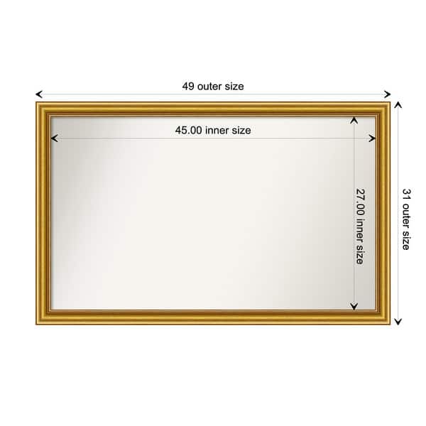 dimension image slide 45 of 93, Wall Mirror Choose Your Custom Size - Extra Large, Townhouse Gold Wood