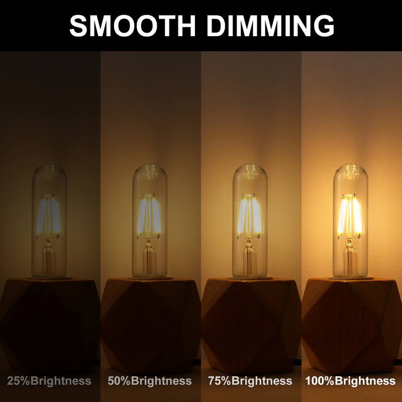Dimmable Led Tubular Light Bulbs, T30 Edsion Bulbs, 2700k Filament Light Bulbs for Chandelier Light or Industrial Wall Sconces