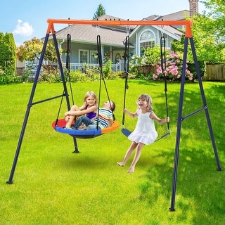 32" Saucer Swing with Stand for Kids Outdoor