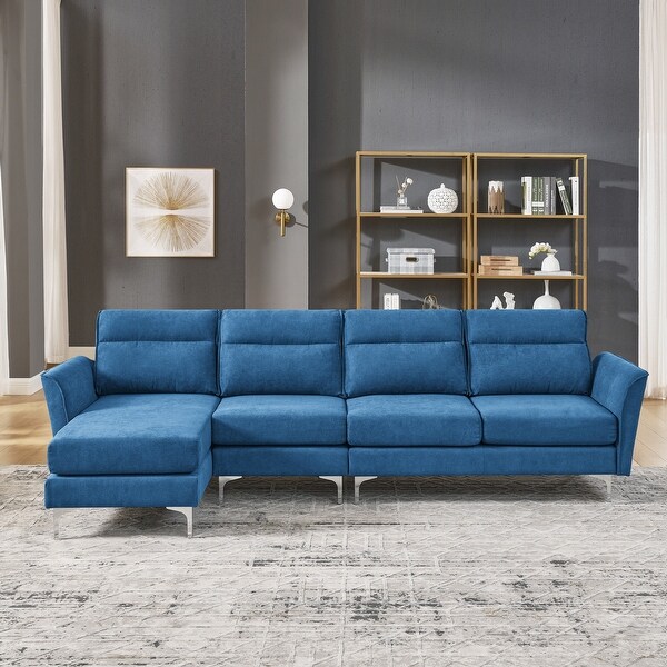 Navy linen couch cheap