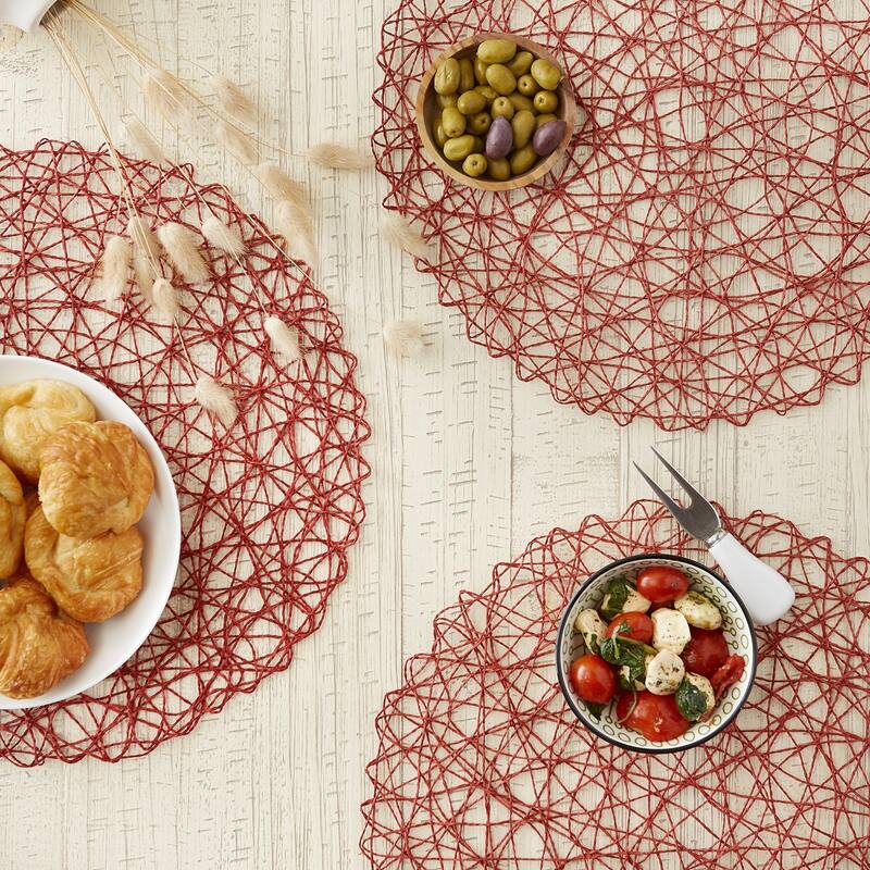 Design Imports Woven Paper Kitchen Placemat Set (Set of 6)