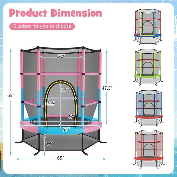 Costway Youth Jumping Round Trampoline 55'' Exercise W/ Safety Pad - See Details