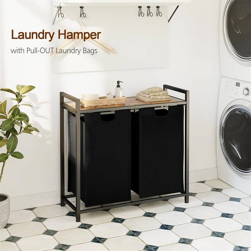 Laundry Hamper with 2 Section - 28.74"L x 11.81"W x 28.54"H
