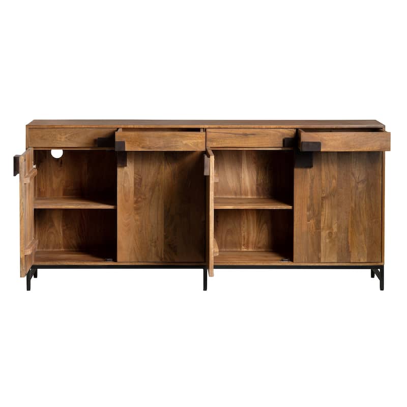 Ventura 76" 4-Drawer Sideboard, Brown
