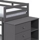 preview thumbnail 4 of 4, Classic Twin Bunk Bed with Cabinet, 4 Drawers, 3 Compartments, Ladder, Gray