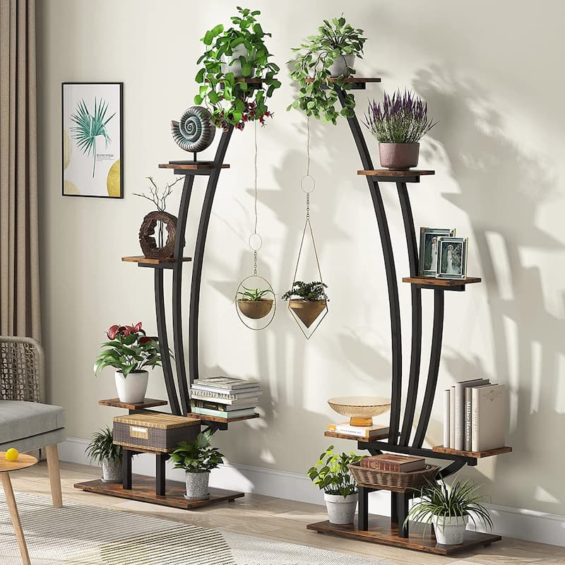6-tier 2-piece Tall Plant Stand Shelf for Indoor Home Garden