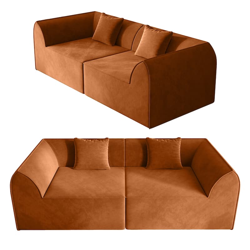 Compressed Memory Foam Sofa with PillowS, 2-Seater Lounger Daybed