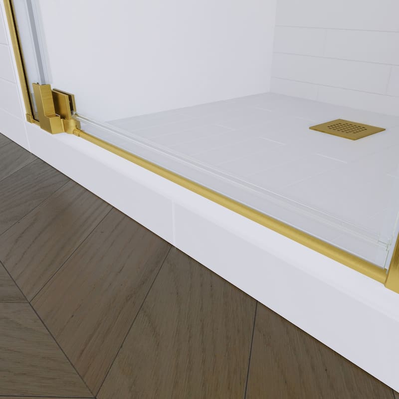 Seawin Flex X Duo Pivot Glass Shower Door and Inline Panel 57 - 60 in. W x 72 in. H 3/8 in. (10 mm) Thick Clear Tempered Glass