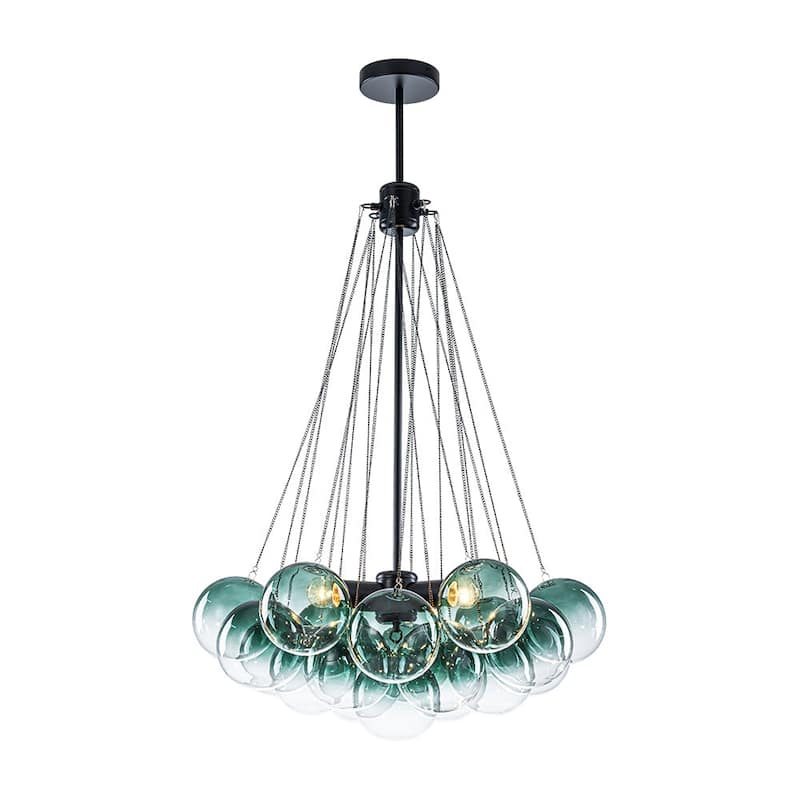 Modern Glam Cluster Gradual Colored Glass Bubble Chandelier