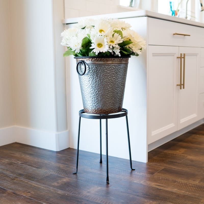 Achla Designs Indoor Outdoor Diamond Shaped Argyle Plant Stand II, 14 Inch Tall, Roman Bronze Powder Coat Finish