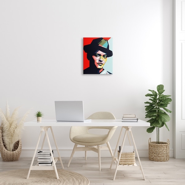 Stupell Bruno Mars Modern Pop Portrait Abstract Geometric Pattern