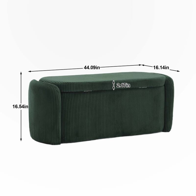 Bedroom Storage Ottoman End Bench with Safety Hinge