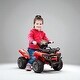 preview thumbnail 1 of 3, 6V Electric Kids Ride-On ATV Quad Car with Music, Easy Controls, Battery Powered Four Wheeler for Toddlers 18-36 Months - Red Red