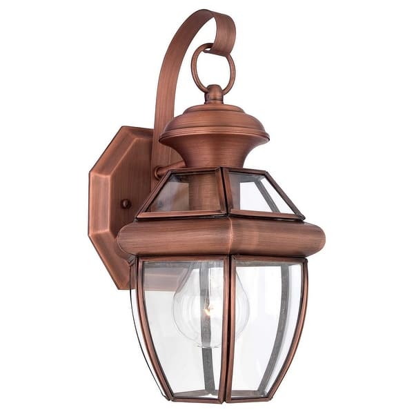 slide 1 of 1, Quoizel Newbury 7" Outdoor Hanging Light in Aged Copper Aged Copper