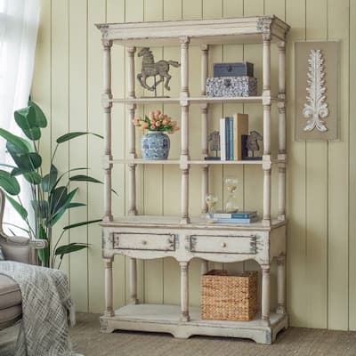 Country Wood Bookcase Display Storage Shelf