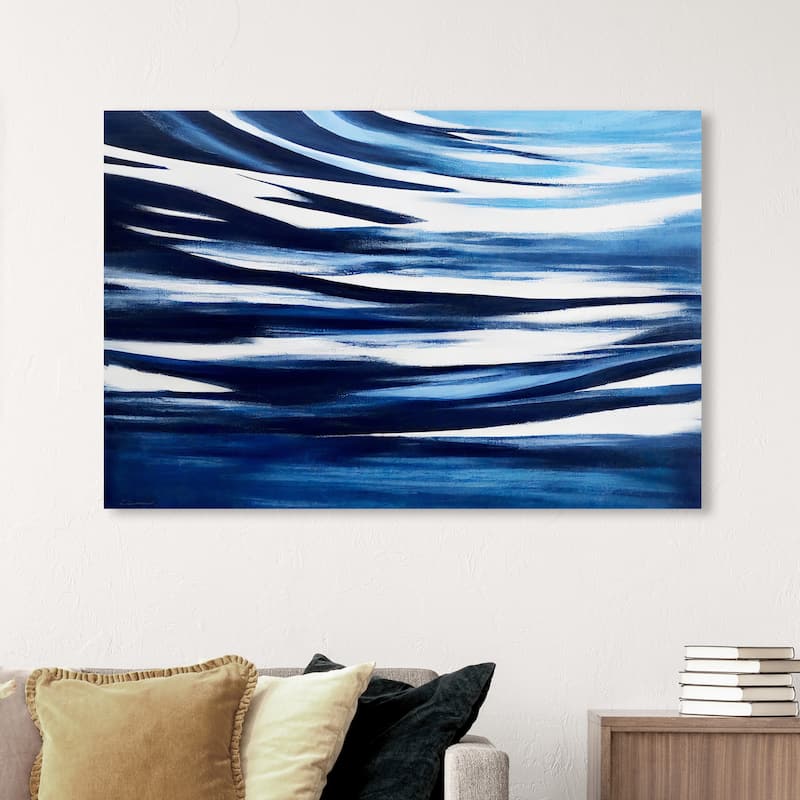 Wynwood Studio Nautical and Coastal Ripples on the Surface Blue and Nautical & Coastal Wall Art Canvas Print - 36 x 54