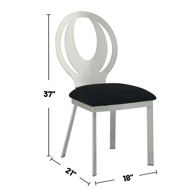Set of 2 Microfiber and Metal Side Chairs