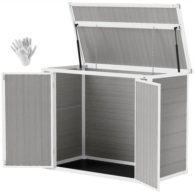 Outdoor Storage Shed for Tools with Lift Lid and Secure Latches - 56.3" W x 29.7" D x 43.3" /42.7" H
