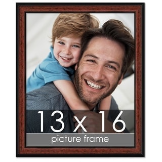 13x16 Traditional Mahogany Complete Wood Picture Frame with UV Acrylic ...