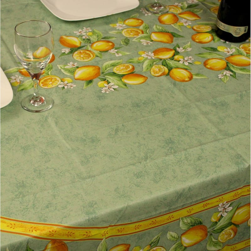 Wipeable Spill Resistant Provencal Cotton Cannes Collection Tablecloth
