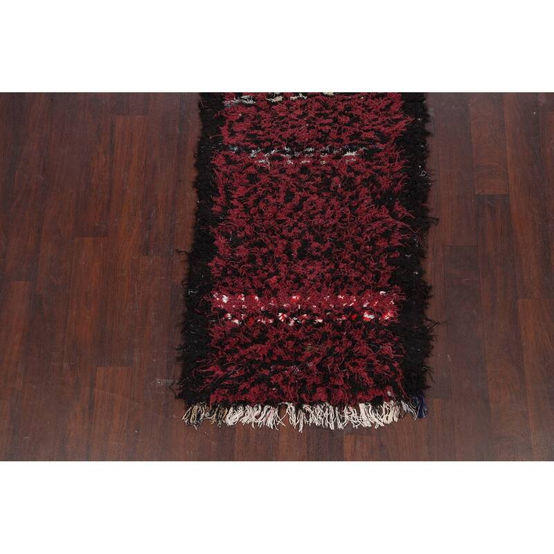 Modern Moroccan Oriental Runner Rug Wool Hand-knotted Carpet - 2'10" x 7'11"
