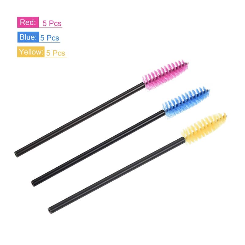 15pcs Mini Nylon Brush Spiral Duster Crevice Cleaning Tool Blue Red Yellow - Blue Red Yellow