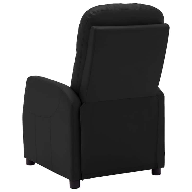 vidaXL Reclining Chair Black Faux Leather - 25.6" x 37.4" x 41.3"