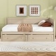 preview thumbnail 2 of 28, Twin Size Daybed with 2-Storage Drawers and Guardrail, Solid Pine Frame, No Box Spring Required, Beige Vintage Style for Bedroom