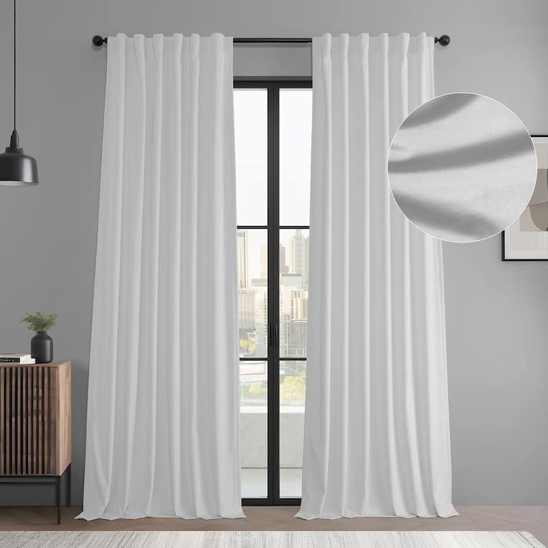 Exclusive Fabrics Basic Deluxe Velvet Room Darkening Curtain Pair - 2 Panels Window Curtains