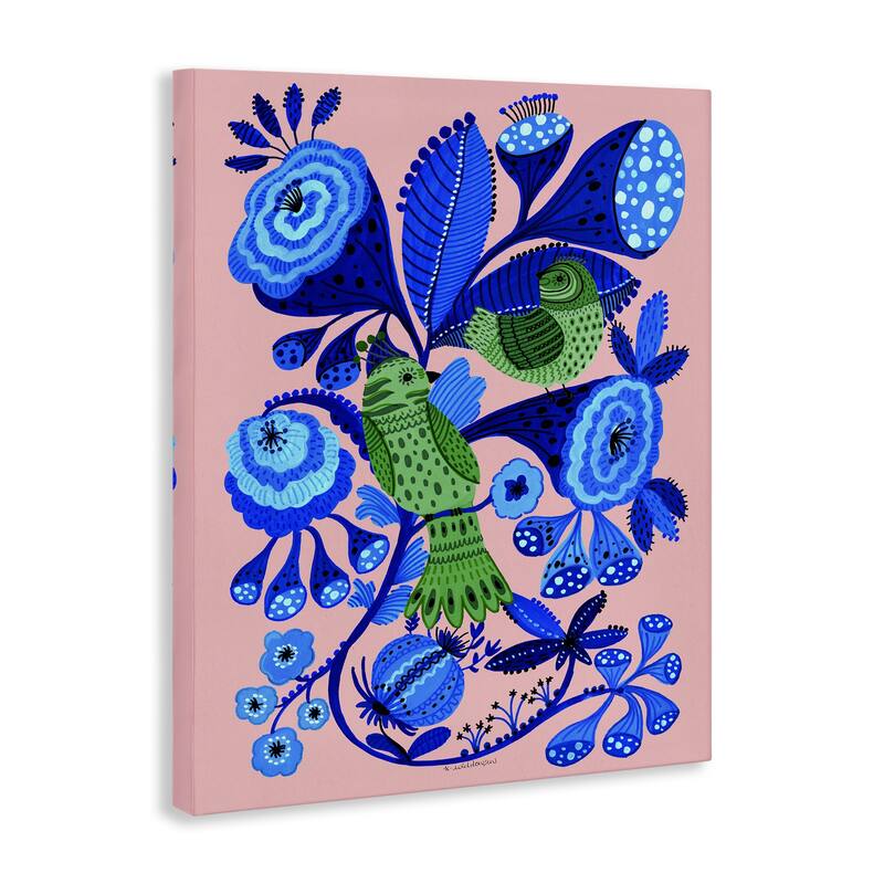 Stupell Folk Style Birds in Nature Canvas Wall Art Design By Kay Widdowson