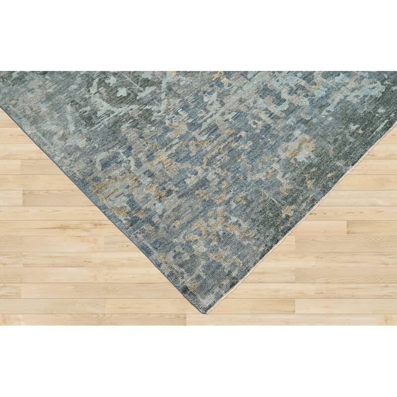 Transitional LoomBloom Gray Turkish Oushak Wool Hand Knotted Rug - 8' x 9' 10''