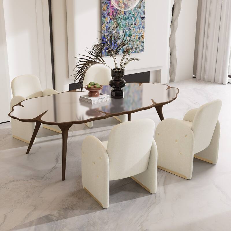 20"x19.7" Oversized Modern Dining Chair Fbaric Upholstered Dining Room Chairs