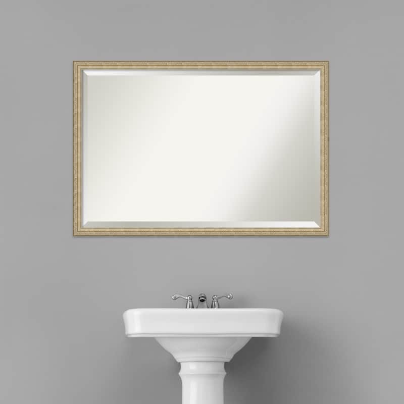 Beveled Bathroom Wall Mirror - Paris Champagne Frame - Paris Champagne