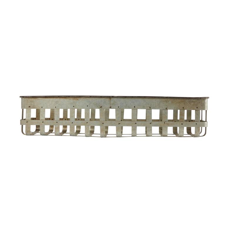 Set of 3 Rectangle Open Weave Iron Baskets