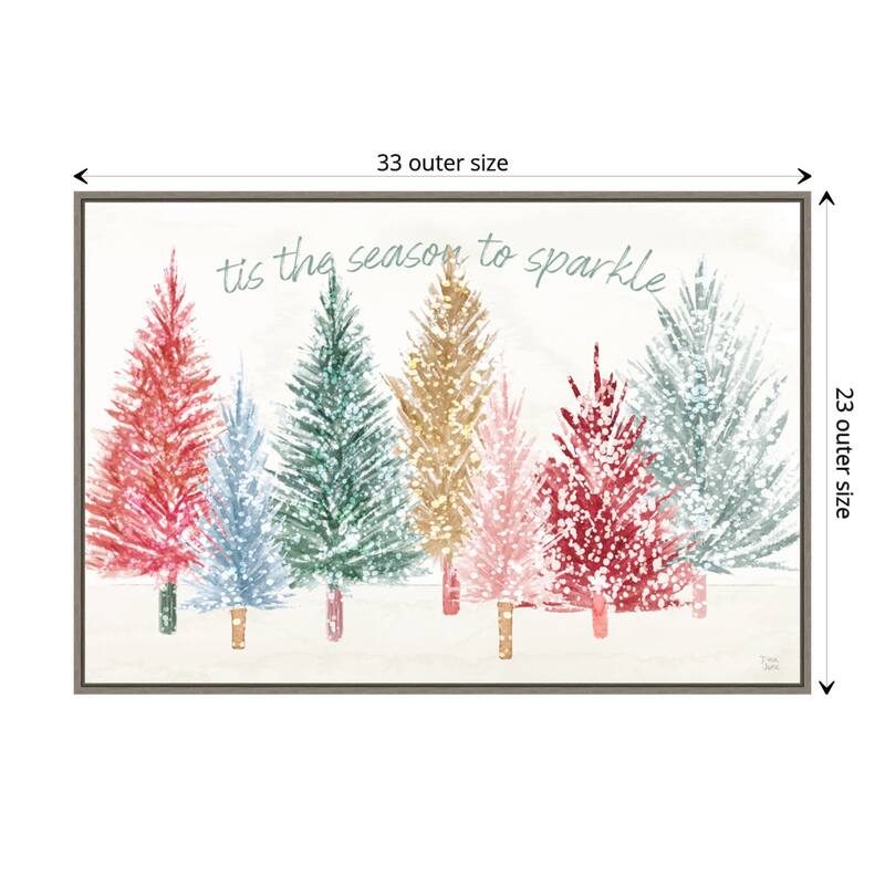 Holiday Sparkle I by Dina June Canvas Art Framed - 33 x 23 in