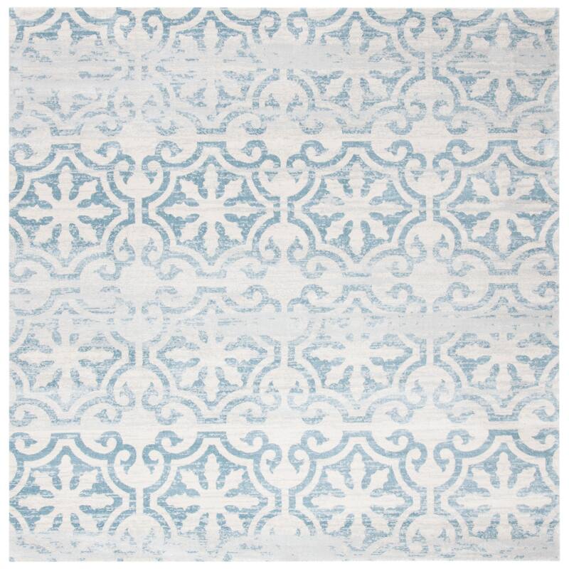 SAFAVIEH Isabella Christa Moroccan Rug - 6'7" Square - Turquoise/Ivory