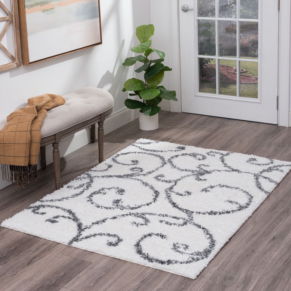 Sohni Shag Farmhouse Floral Indoor Area Rug