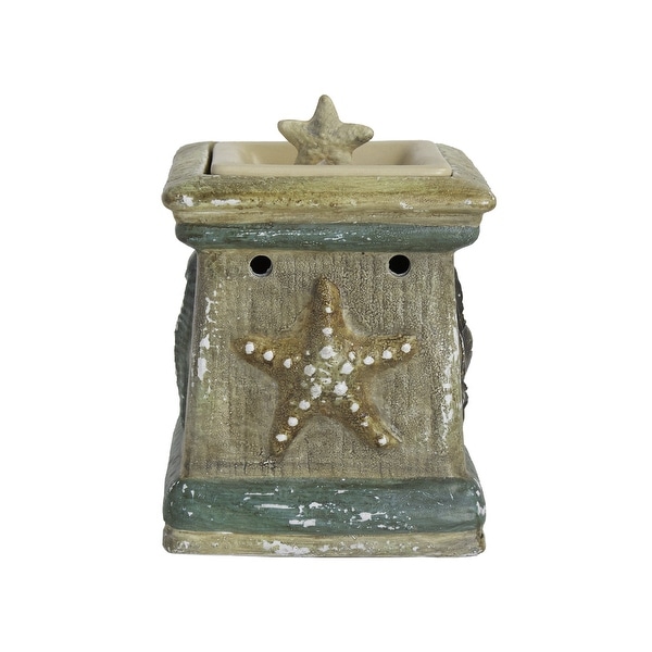 Home Indoor Decorative Scented By The Sea Full Size Ceramic Wax Warmer - Cream - N/A