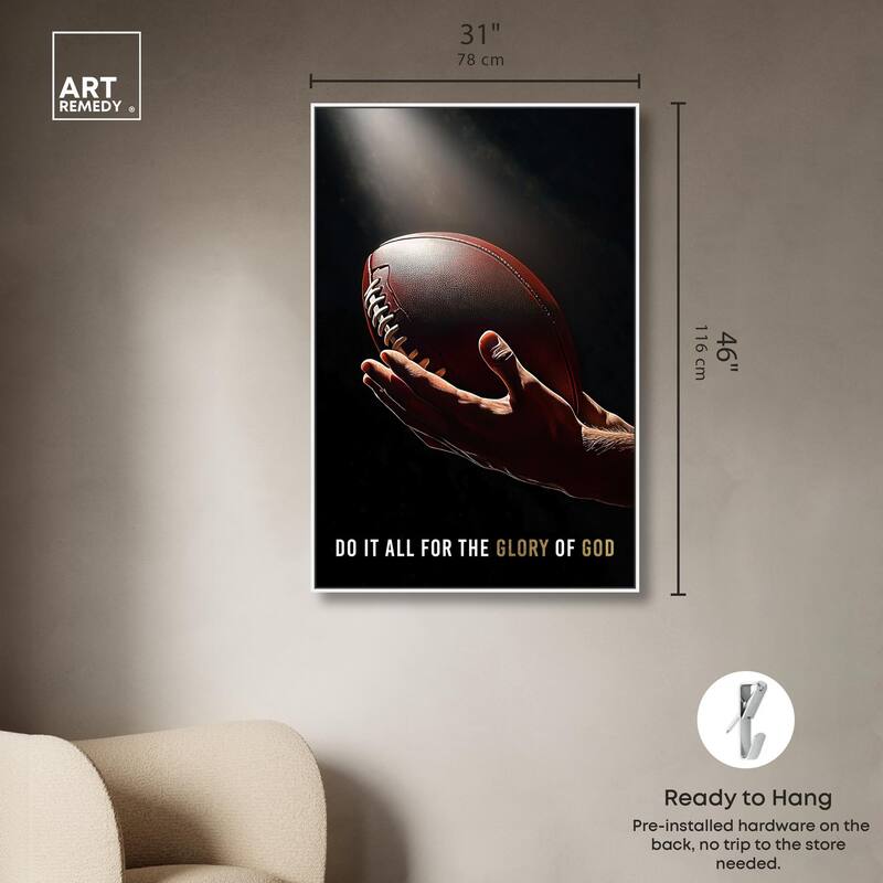 Glory of God Football Canvas by Art Remedy