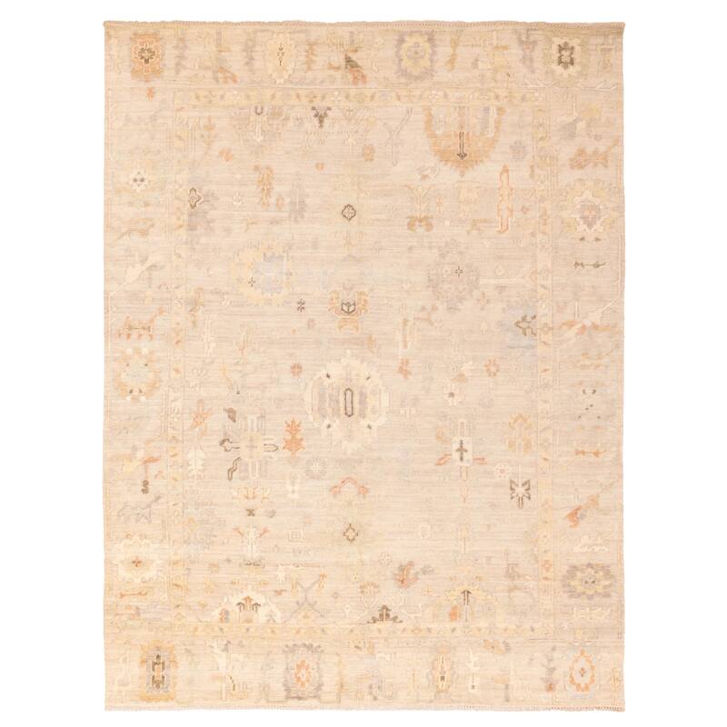 ECARPETGALLERY Hand-knotted Kavya Oushak Beige Wool Rug - 9'1 x 12'1