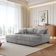 preview thumbnail 27 of 116, Modular Armchair and Ottoman Set with Adjustable Headrest, Flannel Upholstery